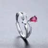 Water drop Diamond crown ring silver adjustable engagement wedding rings for women fashion jewelry will and sandy gift