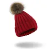 Homens Winter New Outono Mulheres Gorro cor doce quente grossa Gorros Wool Ball Caps chapéu feito malha