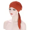 Muzułmanin Turban Hat dla Kobiet Wstępnie związane Chemo Beanse Caps Bandana Headscarf Head Wrap do Akcesoria do raka