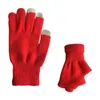 Fem fingrar handskar 1pair unisex vinter cashmere knit silikon glidd tjockare varma fleece magiska vindtäta handske soft stretchy # 1
