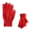 Five Fingers Gloves 1Pair Unisex Winter Cashmere Knit Silicone Non-slip Thicken Warm Fleece Magic Windproof Glove Soft Stretchy #1