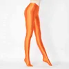 Lunamy cetim brilhante lustrosa meia-calça mulher sexy meias brilhantes yoga leggings esporte mulheres fitness japonês cintura alta cintura collants h1221