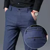 Calça Masculina Outono Inverno Masculino Moda Negócios Calça Chinos Stretch Casual Preto Algodão Masculino Pentalon Homme Masculino 40