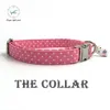 Hund Perro krage med Bell Personlig anpassad husdjur Valpdesigner Produkt Dog Cat Necklace Pink Dot XSXL 2010303030303030303