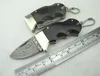 Specialerbjudande 4,3 tums Damaskus Pocket Folding Kniv VG10 Damaskus Stålblad Cow Horn + Brass Head Handtag EDC Knives