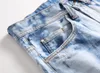 måla splatter jeans byxstorlek 42 oregelbundna män hög midja byxor mager fit denim jean262p