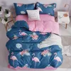 BonenJoy Yellow King Bed Quilt Cover Queen Size Bedding Cover Cartoon Kids Sov Linne singel för barn Dubbelsängar 201119