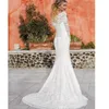 2022 인어 레이스 웨딩 드레스 긴 소매 빈티지 바토 목 드레스 Vestios de Novia Bridal Gown 328 328