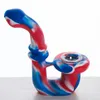 Silicone Food Grade Bong 135mm with Glass Bowl Small Portable Smoking Hand Pipe Dab Oil Rig