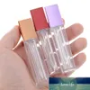 5.5ml Kwadratowy Lip Gloss Tube z różdżką Aplikator Pusta Refillable Plastic Plastic Lip Baldm Butelki fiolki DIY Kosmeryczny Pojemnik