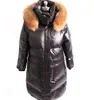 Veste en duvet de canard femme Fourrure de renard naturelle grand col veste de manteau d'hiver veste en duvet de canard pour femme manteau long chaud Park Parker 200923