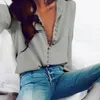 Kadın Bluzlar Gömlek Bayan Tops Ve Uzun Kollu Bayan Hırka Düğmesi Ile Moda Kadın 2021 Yaka Gömlek Yaka Bluz