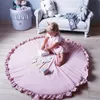 2020 Explosion models solid color lace round game pad pad climb baby crawling mat room rug children's room decorative carpet