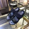 Hausschuhe BOM DIA FLAT MULE 1A3R5M Coole, mühelos stilvolle Slides 2 Riemen mit angepassten goldenen Schnallen Damen Strand Sommer Hausschuhe