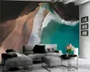 3D zeewater zeegezicht behang mooi zeewater strand landschap 3d behang 3D muurschildering behang voor woonkamer