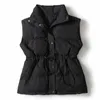 Womens 새로운 조끼 민소매 재킷 면화 겨울 와이토 코트 한국어 레이스 단단한 플러스 사이즈 가을 여성 조끼 코트 Gilet Femme