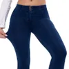 Melodi jeans för kvinnor Skinny Jeans Slim Fit Femme Mid Rise Fitness Shapewear för Girls Denim Fashion Booty Control Sexy 210203