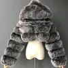 Nuovo Inverno Furry Ritagliata Pelliccia Sintetica Cappotti Donne 2020 Soffice Top Cappotto con Cappuccio Giacca di Pelliccia Calda Signore manteau femme