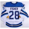 Männer Stickerei 2017 Springfield Falcons 18 Colin McDonald 28 Glenn Fisher Hockey Jersey fügen Sie eine beliebige Namensnummer hinzu