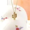 Naszyjniki wiszące 2021 Minimalistyczne minimalistyczne urocze dziewczyny urok biżuterii pustynia roślina kaktus naszyjnik świąteczny dla kobiet1