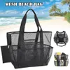 Hot Selling Mesh Beach Bag Grote capaciteit Lichtgewicht opslag met zakken voor speelgoed kruidenierswinkel Q0705