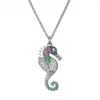 Collier porte-bonheur en pierre CZ, pendentif hippocampe coloré pour femmes et hommes, cadeau de goutte, bijoux 2315, nouvelle collection 2020