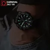 Relogio Masculino CARNAVAL Marque Militaire Armée Montre Hommes De Luxe Tritium Auto-lumineux Diver Chronographe Sport Montre À Quartz Horloge T200409