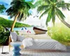 Beibehang personalizzato carta da parati HD Mediterraneo 3D Seascape Island Maldive TV in background muri vivi camera da letto 3d