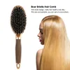 Brosse à cheveux en poils de sanglier Anti-statique Puddle Peigne Nylon Massage Outil de soin des cheveux Poignée antidérapante W3958