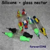 Narguilé Gass nectar bong Silicone tuyaux starw tuyau dab Rigs fumer verre shisha brûleur à mazout narguilé avec clou en titane