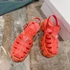 SS 22 로마 스트랩 샌들 여성 봄 여름 활기찬 색상 패션 검투사 플랫폼 신발