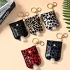 Leopard Sanitizer Chaveiros PU Leather Sanitizer Bottler Bottle Titular viagem recarregáveis ​​garrafa Containers meninas da forma Chaveiro YG767