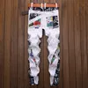 Fashion Straight Slim Fit Stretchy Floral Casual Skinny Jeans Men Long Pant 201128