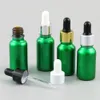 Mini Refillable Green Glass Dropper Bottle Essential Oil perfume Piepette Bottles 15ml 20ml 1/2oz 12PCS