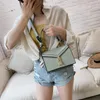 Designer- Women's New Style Portable Textured Shoulder Bag Fashion Cross-Body Stone Mönster Small Square Women Bag