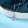 s925 silver octagonal star pendant heart-shaped necklace net red temperament simple female clavicle chain Q0531