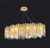 Moderne Luxe Lange Gouden Crystal Metalen Kroonluchter Hanglamp Woonkamer Art Home Decor Lamp