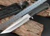 New Ryssland Survival Straight Knife 65x13 Steel Tanto Point Blade Glassfylld nylonhandtag Knivar med läderhöljet