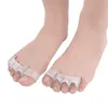 10pairs / lot 도매 실리콘 발가락 세퍼레이터 엄지 손가락 valgus orthosis 4 구멍 발가락 분배기 교정기 피트 케어 도구