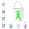 Easter Bunny Bucket Basket Rabbit Tail Egg Barrel Bags Kids Candy Party Festival Candies Sequins Storage Bags Totes Handbags SEA ZZC4783