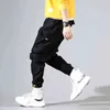 Pantalon Cargo Hommes Streetwear Pantalon Baggy Hommes Hip Hop Pantalon De Jogging Cheville Longueur Pantalon Mode Casual Pantalon Homme Jeune Homme Noir H1223