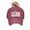 Adult Party Hats Cotton washed Ponytail Hat National Flag Embroidered Baseball Cap Outdoor sun Sports USA cap Festive 9 style T2I52364-1