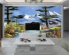 ロマンチックな3D風景の壁紙スノーマウンテン風景3Dリビングルームのカスタム写真のための3Dの壁紙の壁紙