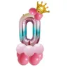 Ballons Rainbow Foil Number Balloon Avec Couronne Anniversaire De Mariage Fête Ballon En Latex Enfants Adultes Ballons Métalliques Décor Baloon HHE3871