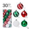 30 stücke Transparente 6cm Weihnachtskugeln, Plastikkugelschmuck, Weihnachtsdekorationen für Zuhause, Weihnachtsbaum Anhänger 2021 201023