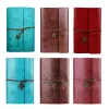 Party Favor Vintage Binder Embossed Travelers Notepads PU Leather Journal Notebook Refillable Retro Spiral Diary Sketchbook CG001