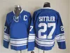 Vintage Classic Ice Hockey 31 Grant Fuhr Jersey Mężczyźni 14 Dave Keon 17 Wendel Clark 27 Darryl Sittler Blue White Color Away Hafty i Szycie dla sportów Fengye