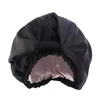 Gorro de seda de imitación de doble capa para mujer, gorro de dormir para mujer, tocado anudado, gorros para el cuidado del cabello, 6 colores, venta al por mayor