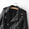 Fitaylor Spring herfst Women Faux Leather Jackets Lady Motorcyle Zippers Biker Black Coats Vintage Slim Pu Jacket Leather 201030