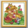 Cute squirrel make any jam home decor paintings ,Handmade Cross Stitch Craft Tools Embroidery Needlework sets counted print on canvas DMC 14CT /11CT